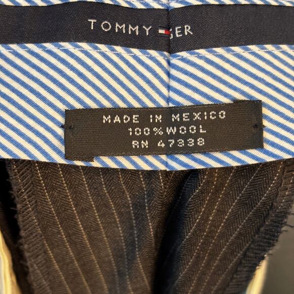 Men's Tommy Hilfiger Striped Wool Dress Pants Slacks 36 x 34 Career Wear - Picture 8 of 9